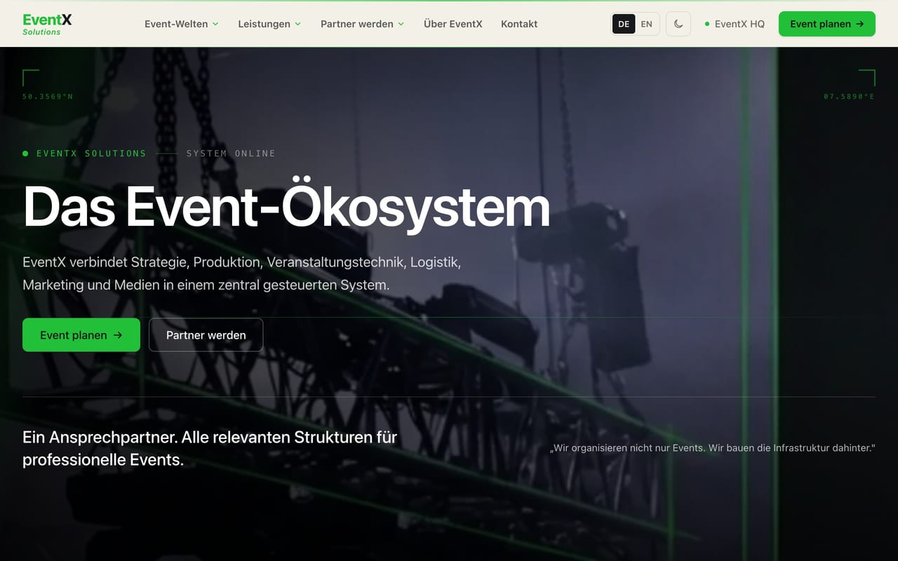 EventX Solutions – Website