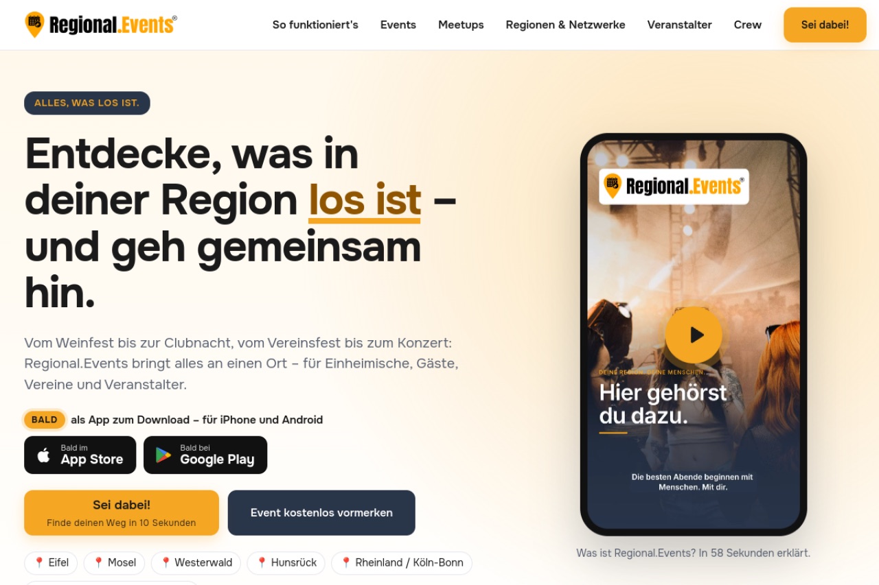 Regional Events – Website